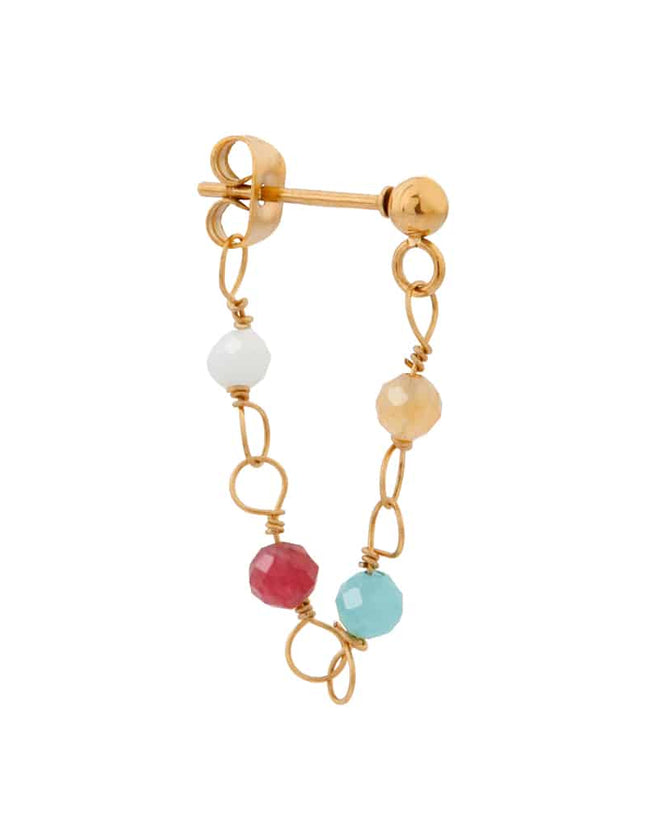 Single Hoop Colorful Dots Gold