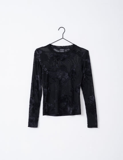 TILTIL Tanina Mesh Longsleeve Black Flower