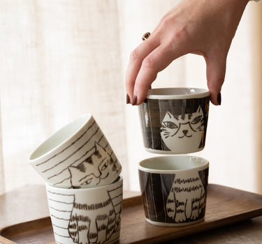 Handmade Japanese Mug Neko Maruke Cat