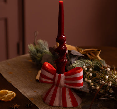 XMAS Candle Holder Bow