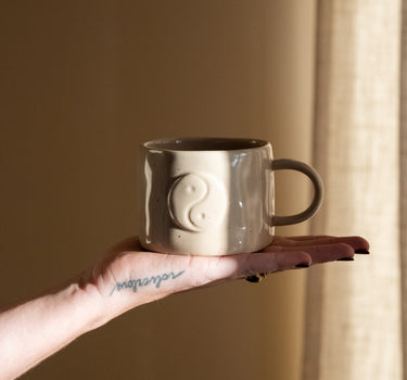 Cappuccino Mug Ying Yang Beige