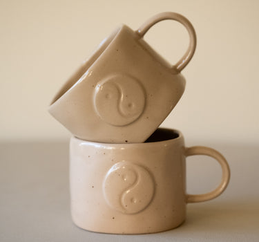 Cappuccino Mug Ying Yang Beige