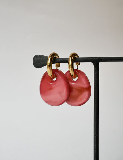 Statement Earrings Drop Pink Gold (SET OF 2)