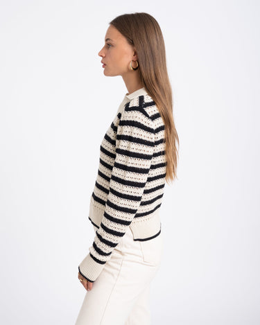 Addy Polo Neck Knit Bone White - Things I Like Things I Love