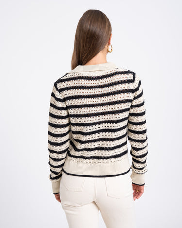 Addy Polo Neck Knit Bone White - Things I Like Things I Love