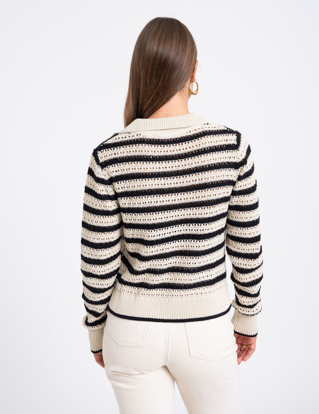 Addy Polo Neck Knit Bone White - Things I Like Things I Love