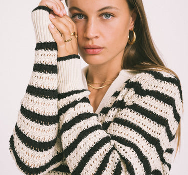 Addy Polo Neck Knit Bone White - Things I Like Things I Love