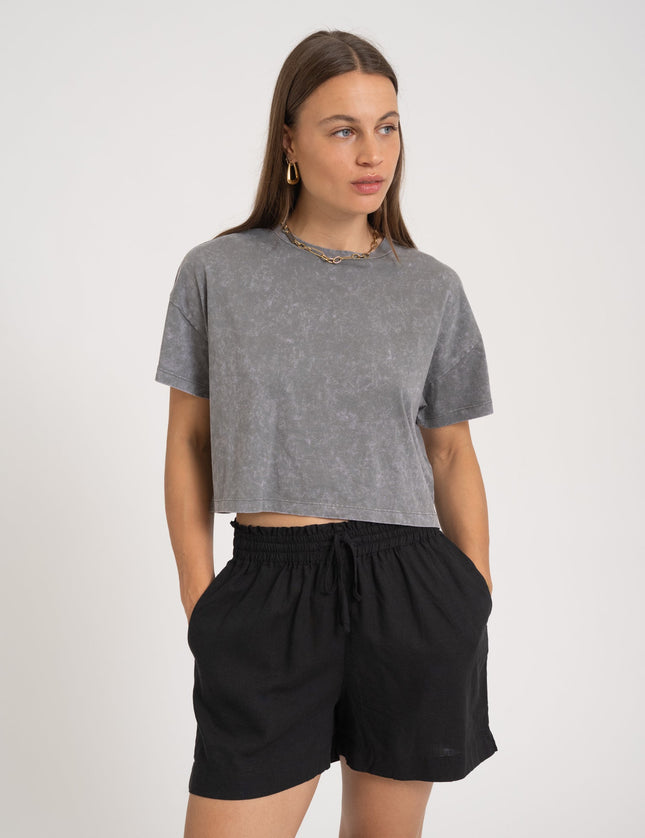 Alena Basic T-Shirt Charcoal Gray - Things I Like Things I Love