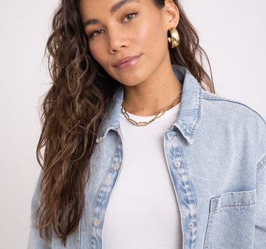 Alva Denim Shacket Denim - Things I Like Things I Love