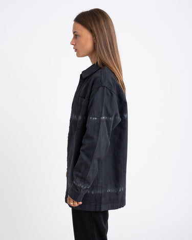 Alva Tie Die Denim Shacket Black - Things I Like Things I Love