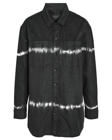 Alva Tie Die Denim Shacket Black - Things I Like Things I Love