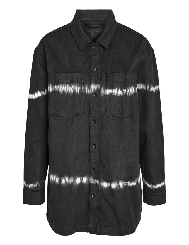 Alva Tie Die Denim Shacket Black - Things I Like Things I Love