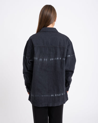 Alva Tie Die Denim Shacket Black - Things I Like Things I Love