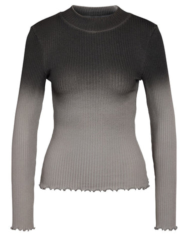 Amora Roll Neck Top Ghost Gray Dip - Things I Like Things I Love