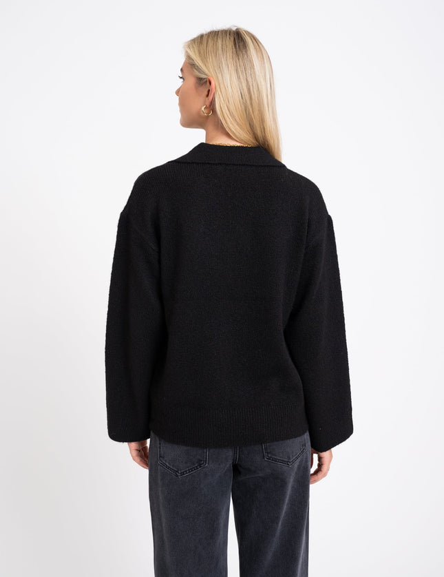 Ariella Polo Neck Knit Black - Things I Like Things I Love