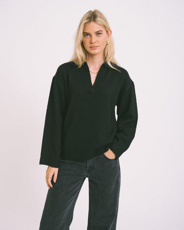 Ariella Polo Neck Knit Black - Things I Like Things I Love