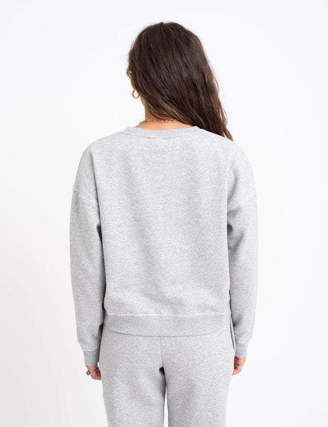 Arya O - Neck Sweat Light Grey Melange - Things I Like Things I Love