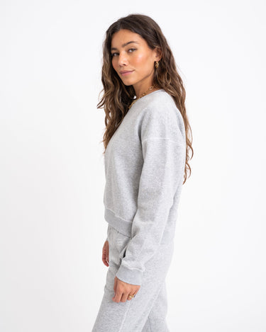 Arya O - Neck Sweat Light Grey Melange - Things I Like Things I Love