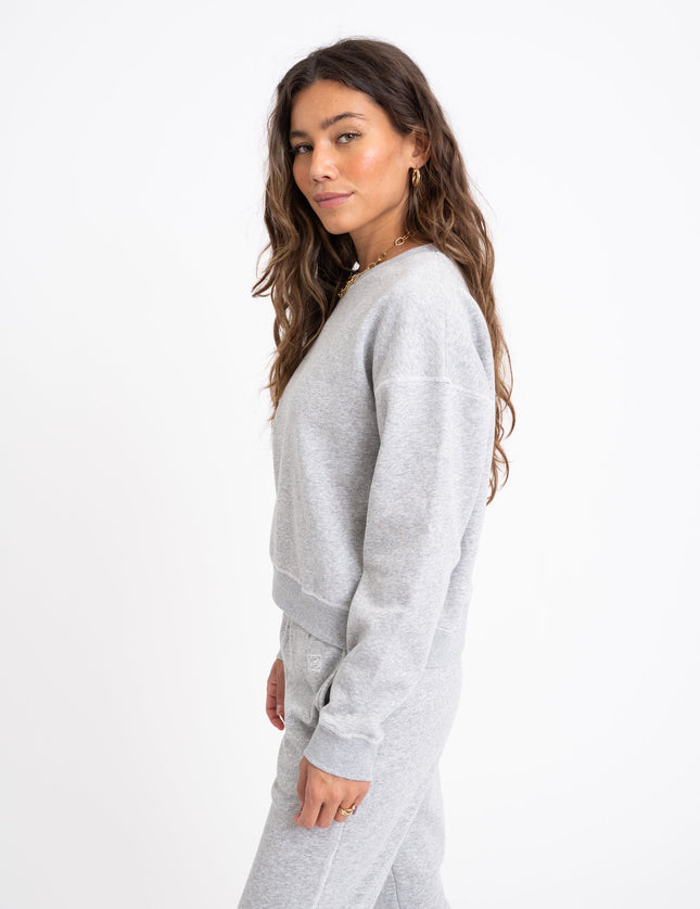 Arya O - Neck Sweat Light Grey Melange - Things I Like Things I Love