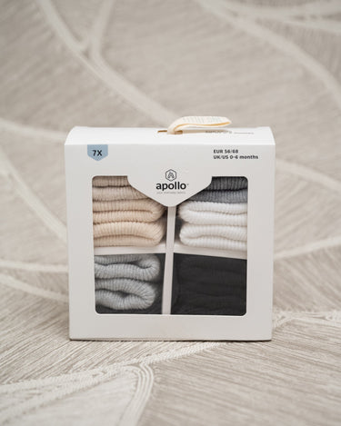 Babies Basic Socks Giftbox 7PACK - Unisex - Things I Like Things I Love