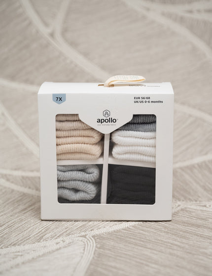 Babies Basic Socks Giftbox 7PACK - Unisex - Things I Like Things I Love