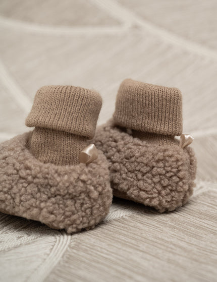 Baby Boots Knitted Taupe - Things I Like Things I Love