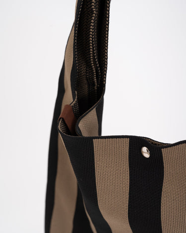 Bag Stripy Black Taupe - Things I Like Things I Love