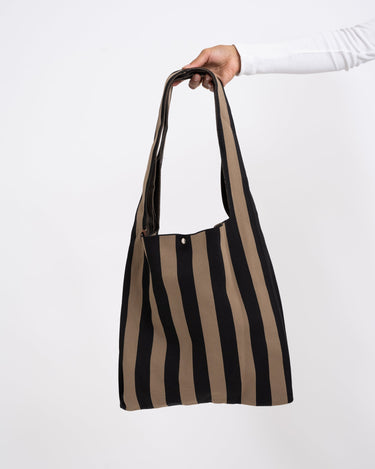 Bag Stripy Black Taupe - Things I Like Things I Love