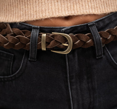 Basic Suede Belt Ilse Dark Brown - Things I Like Things I Love