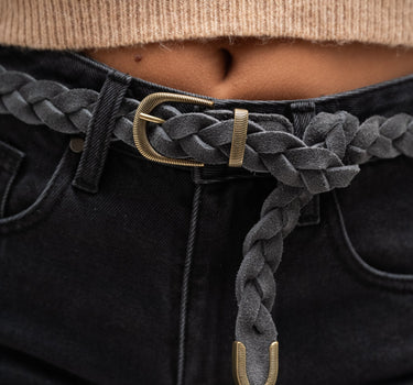 Basic Suede Belt Ilse Dark Grey - Things I Like Things I Love