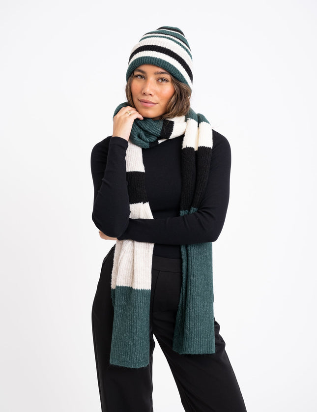 Beanie Stripe Dark Green - Things I Like Things I Love