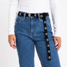 Belt Leather Avery Suede Silver Black - Things I Like Things I Love