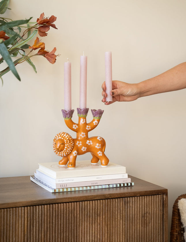 Bloomingville - Candle Holder Lazar Lion Orange - Things I Like Things I Love