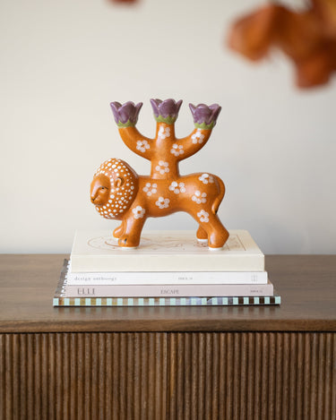 Bloomingville - Candle Holder Lazar Lion Orange - Things I Like Things I Love