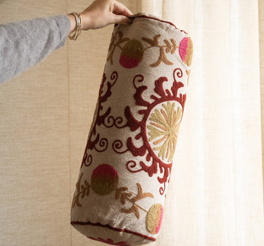 Bolster Cushion Suzani embroidered - Things I Like Things I Love