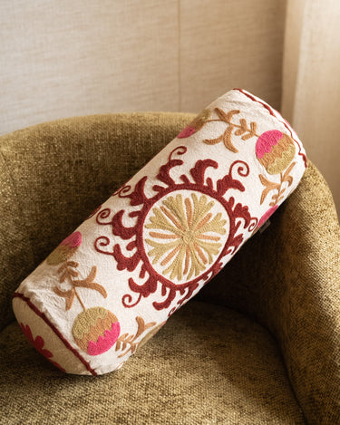 Bolster Cushion Suzani embroidered - Things I Like Things I Love