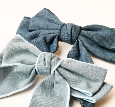 Bow Hair Clip Denim - Things I Like Things I Love