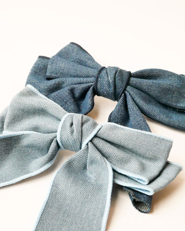 Bow Hair Clip Denim - Things I Like Things I Love