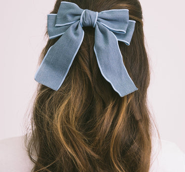 Bow Hair Clip Denim - Things I Like Things I Love