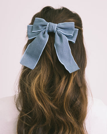 Bow Hair Clip Denim - Things I Like Things I Love