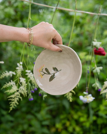 Bowl Flower Pink Stoneware - Things I Like Things I Love