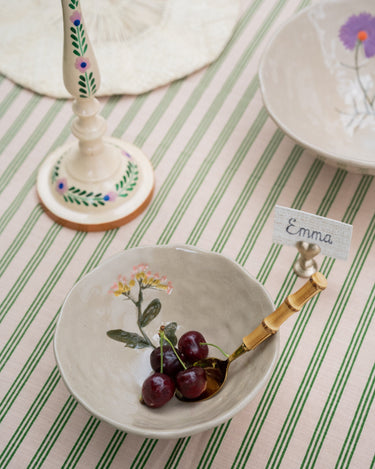 Bowl Flower Pink Stoneware - Things I Like Things I Love