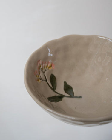 Bowl Flower Pink Stoneware - Things I Like Things I Love