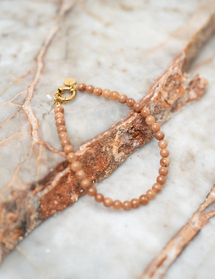 Bracelet Brown Beads Gold - Things I Like Things I Love