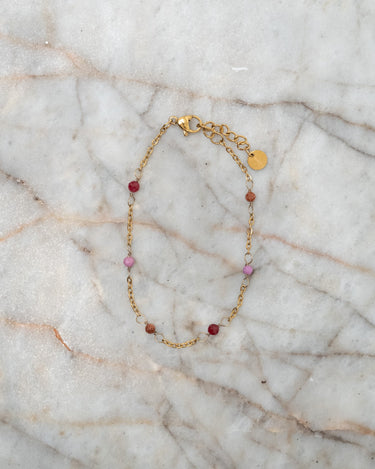 Bracelet Dottie Ruby Gold - Things I Like Things I Love