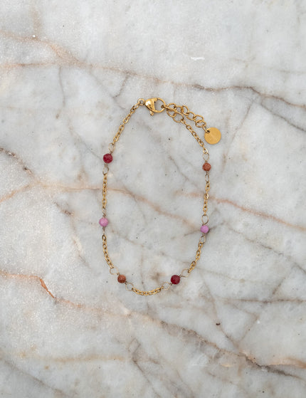 Bracelet Dottie Ruby Gold - Things I Like Things I Love