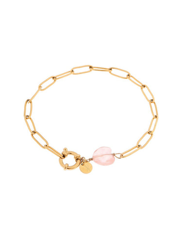 Bracelet Hold On Pink Heart Gold - Things I Like Things I Love