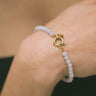 Bracelet Light Blue Beads Gold - Things I Like Things I Love