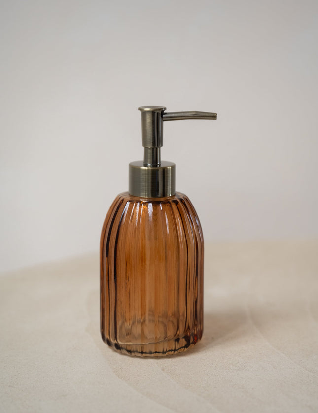 Brown Glass Soap Dispenser - Things I Like Things I Love