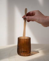 Brown Glass Toothbrush Cup